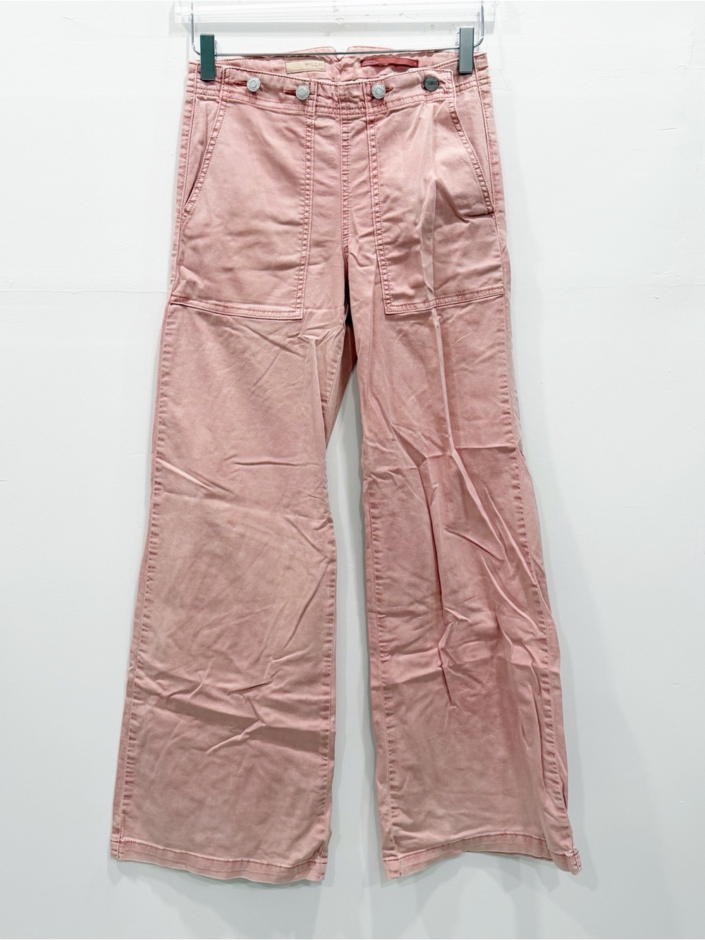 Anthropologie Pilcro Mauve Dusty Pink Wide Leg Cargo Utility Pant Size 26